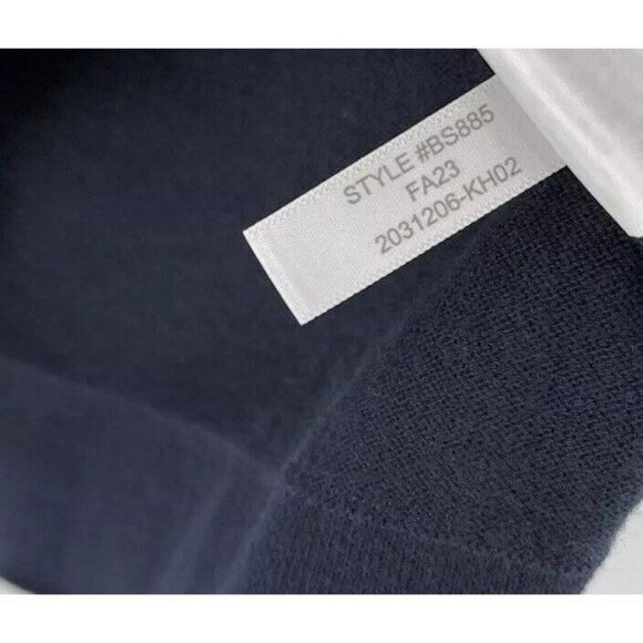 J.Crew Factory Navy Blue 100% Cotton Tie Neck Long Sleeve Sweater XXS Preppy - Picture 6 of 10